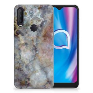 Alcatel 1S (2020) TPU Siliconen Hoesje Marmer Grijs