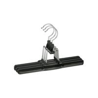 3x kunststof broekhangers - kledinghangers - 26 cm - zwart - kunststof - kleerhangers