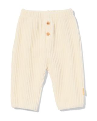 HEMA Newborn broek rib velours gebroken wit (gebroken wit)