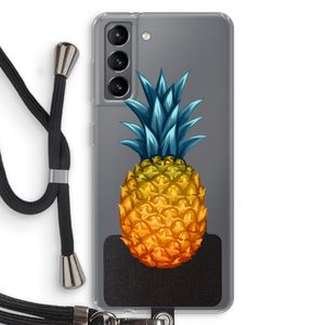 Grote ananas: Samsung Galaxy S21 Transparant Hoesje met koord