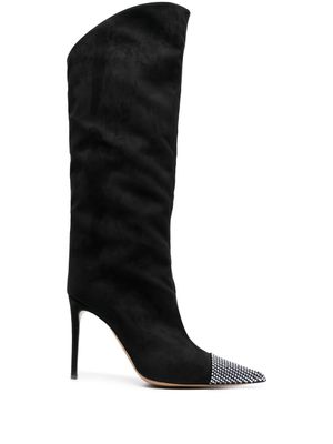 Alexandre Vauthier bottes Bonny 110 mm à ornements en cristal - Noir