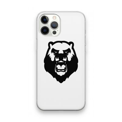 Angry Bear (white): iPhone 12 Pro Max Transparant Hoesje