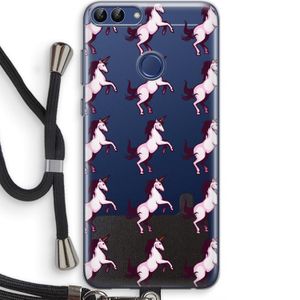 Musketon Unicorn: Huawei P Smart (2018) Transparant Hoesje met koord