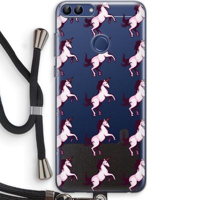 Musketon Unicorn: Huawei P Smart (2018) Transparant Hoesje met koord