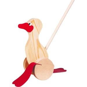Houten Duwfiguur Eend