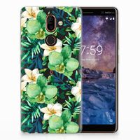 Nokia 7 Plus TPU Case Orchidee Groen - thumbnail