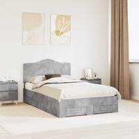Bedframe met hoofdeinde Beton Grijs 120 x 190 cm Bewerkt hout