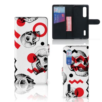 Telefoonhoesje met Naam OPPO Find X2 Pro Skull Red | Portemonnee hoesje