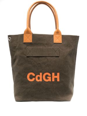 Comme des Garçons Homme sac cabas en toile à logo imprimé - Vert