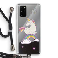 Regenboog eenhoorn: Samsung Galaxy S20 Plus Transparant Hoesje met koord