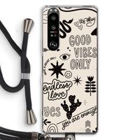 Good vibes: Sony Xperia 1 III Transparant Hoesje met koord