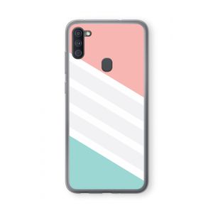 Strepen pastel: Samsung Galaxy A11 Transparant Hoesje