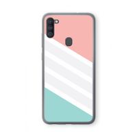 Strepen pastel: Samsung Galaxy A11 Transparant Hoesje