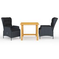 3-delige Tuinset donkergrijs