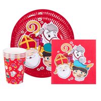 Gedekte tafel set Sinterklaas - Bekers/bordjes/servetten voor 40x personen