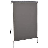 Outsunny Verticale luifel aluminium balkonluifel met handslinger grijs 140 x 250 cm | Aosom Netherlands - thumbnail