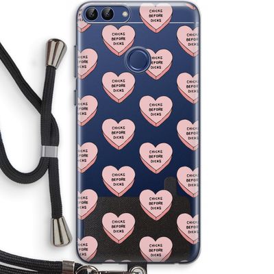 Chicks before dicks: Huawei P Smart (2018) Transparant Hoesje met koord
