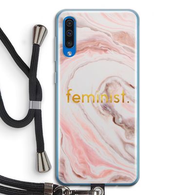 Feminist: Samsung Galaxy A50 Transparant Hoesje met koord