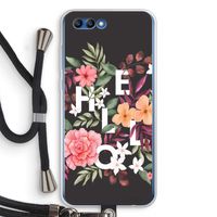 Hello in flowers: Honor 10 Transparant Hoesje met koord
