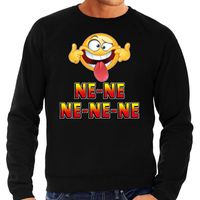 Funny emoticon sweater Ne ne ne ne ne zwart heren - thumbnail