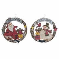 Kerstversiering DKD Home Decor Hout Touw Kerstman (2 pcs) (31 x 4 x 30 cm)