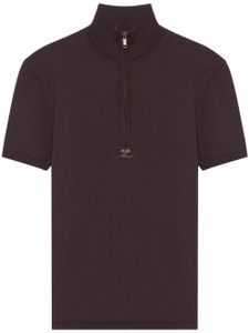 Courrèges t-shirt à logo appliqué - Marron