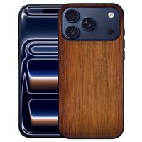 Donker Hout Apple iPhone 17 Pro Max TPU Hoesje Met Natuurlijke Houttint Bescherming