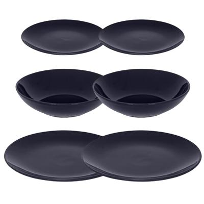 Servies set Colorama uni - 36-delig - blauw - aardewerk dinerservies - tafelservies - 12 personen