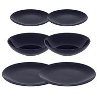 Servies set Colorama uni - 36-delig - blauw - aardewerk dinerservies - tafelservies - 12 personen