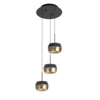 Highlight 3-lichts hanglampNova design zwart met goud - H5191.38