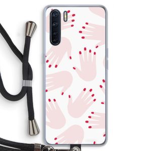 Hands pink: Oppo A91 Transparant Hoesje met koord