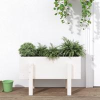 VidaXL Plantenbak 62x30x38 cm massief grenenhout wit
