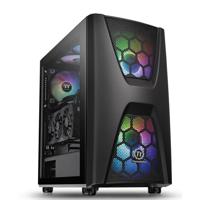 Thermaltake Commander C34 TG Midi-tower PC-behuizing, Gaming-behuizing Zwart 2 voorgeïnstalleerde LED-ventilators, 1 voorgeïnstalleerde ventilator, - thumbnail