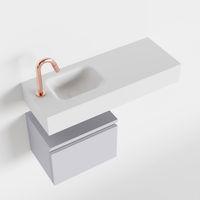Toiletmeubel Mondiaz Andor | 80 cm | Meubelkleur Cale | Lex vrijhangend wastafel Talc Links | 1 kraangat