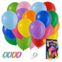 Fissaly® 40 Stuks Gekleurde Latex Helium Ballonnen – Wit, Geel, Oranje, Rood, Roze, Paars, Blauw & Groen - thumbnail