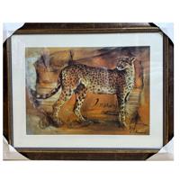 Schilderij Glas met Lijst Luipaard staand
