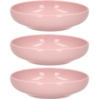 Kommetje/schaaltje - 6x - Dessert/ontbijt - Kunststof - D16 x 4 cm - pastel roze