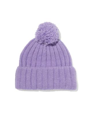 HEMA Kinder beanie pompon lila (lila)