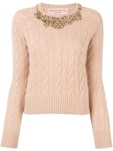 Ermanno Scervino pull en maille torsadée - Rose