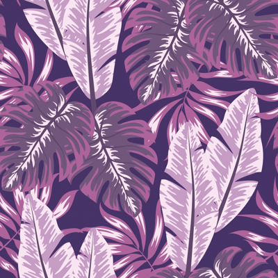 Behang bloemen Paarse maranta