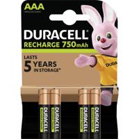 Duracell Oplaadbare AAA batterij (potlood) NiMH 750 1.2 V 4 stuk(s) Duracell Oplaadbare AAA batterij (potlood) NiMH 750 1.2 V 4 stuk(s)