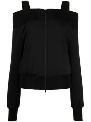 Yohji Yamamoto haut zippé à épaules descendues - Noir