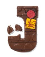051 Handgedecoreerde Chocoladeletter Melk J 180g