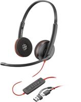 HP Poly Blackwire C3220 On Ear headset Computer Kabel Stereo Zwart Headset, Microfoon uitschakelbaar (mute), Volumeregeling - thumbnail