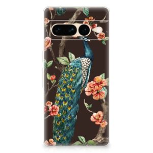 Google Pixel 7 Pro TPU Hoesje Pauw met Bloemen