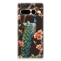 Google Pixel 7 Pro TPU Hoesje Pauw met Bloemen