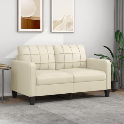 Tweezitsbank 140 cm kunstleer crèmekleurig