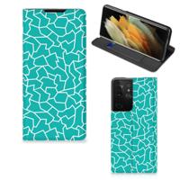 Samsung Galaxy S21 Ultra | Bookcase | Cracks Blue