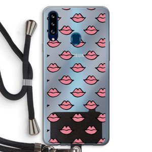 Lipjes: Samsung Galaxy A20s Transparant Hoesje met koord