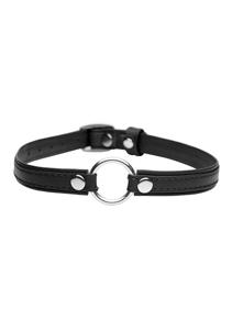 Slim Collar with O-Ring - Black, Leather